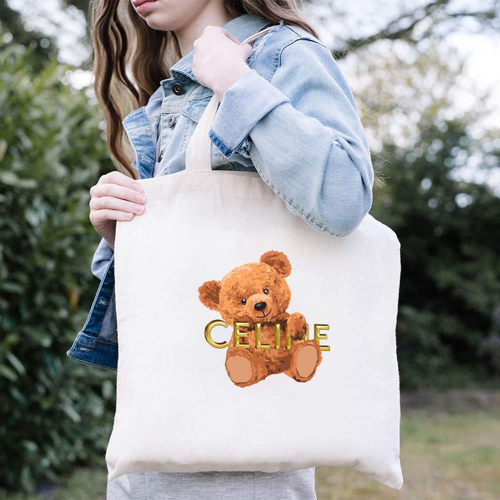 Celine-Teddy-Bear-Luxury-Cotton-Canvas-Tote-Bag-TTB1124-3