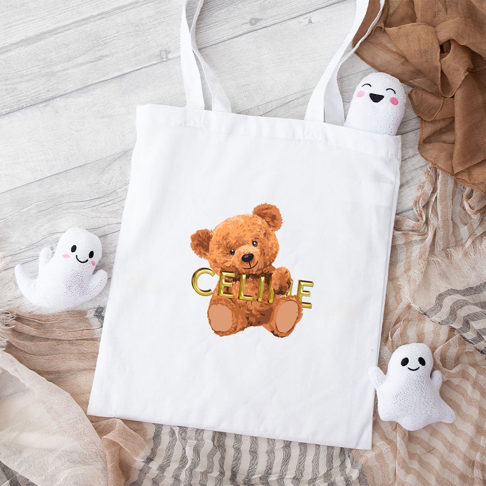 Celine-Teddy-Bear-Luxury-Cotton-Canvas-Tote-Bag-TTB1124 Celine Teddy Bear Luxury Cotton Canvas Tote Bag TTB1124
