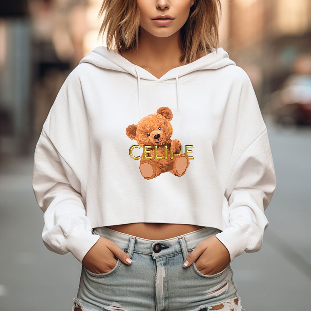 Celine-Teddy-Bear-Luxury-Crop-Pullover-Hoodie-For-Lady-CPH1124-2