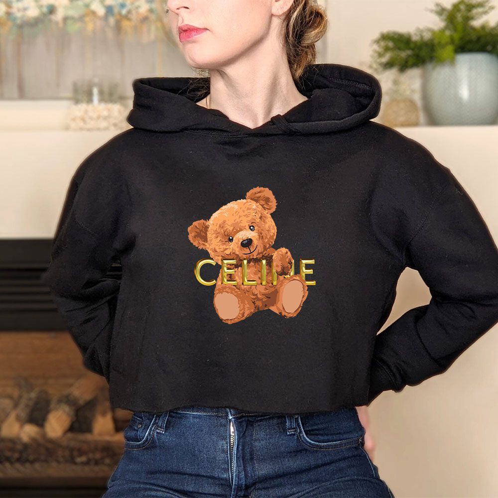 Celine-Teddy-Bear-Luxury-Crop-Pullover-Hoodie-For-Lady-CPH1124-3