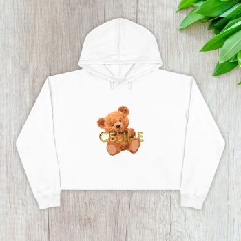 Celine Teddy Bear Luxury Crop Pullover Hoodie For Lady CPH1124
