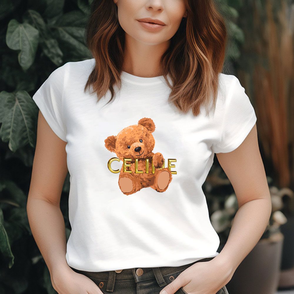 Celine-Teddy-Bear-Luxury-Lady-T-Shirt-Luxury-Tee-For-Women-LDS1125-2