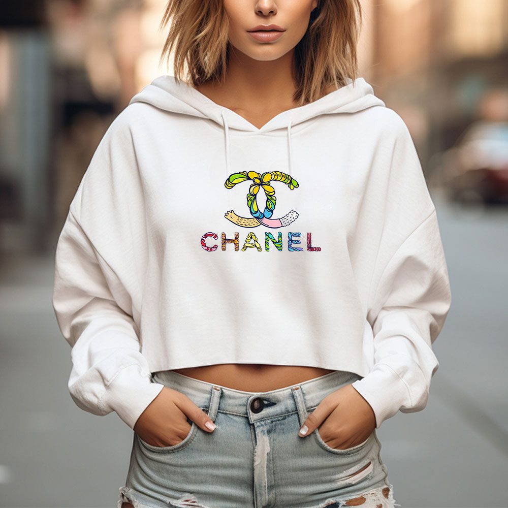 Chanel-Colorful-Logo-Crop-Pullover-Hoodie-For-Lady-CPH1150-2