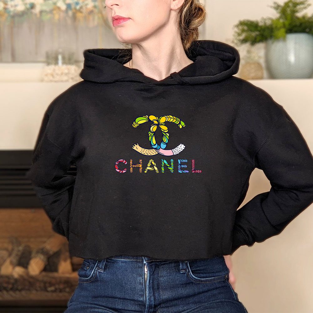 Chanel-Colorful-Logo-Crop-Pullover-Hoodie-For-Lady-CPH1150-3