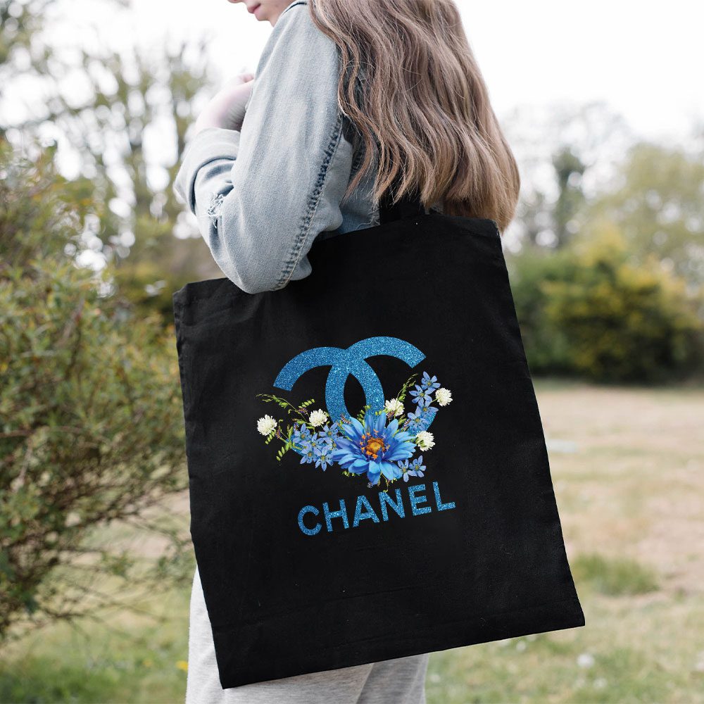 Chanel-Glitter-Flower-Logo-Cotton-Canvas-Tote-Bag-TTB1154-2
