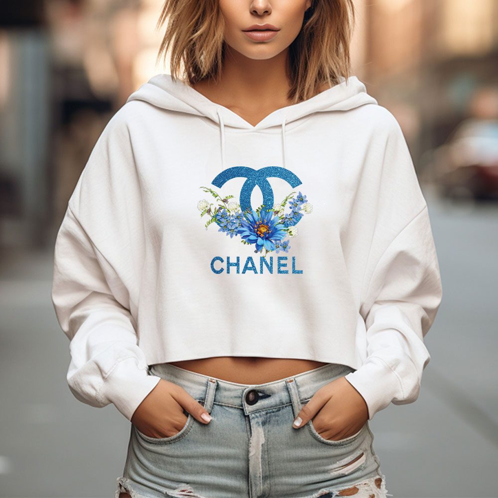 Chanel-Glitter-Flower-Logo-Crop-Pullover-Hoodie-For-Lady-CPH1154-2