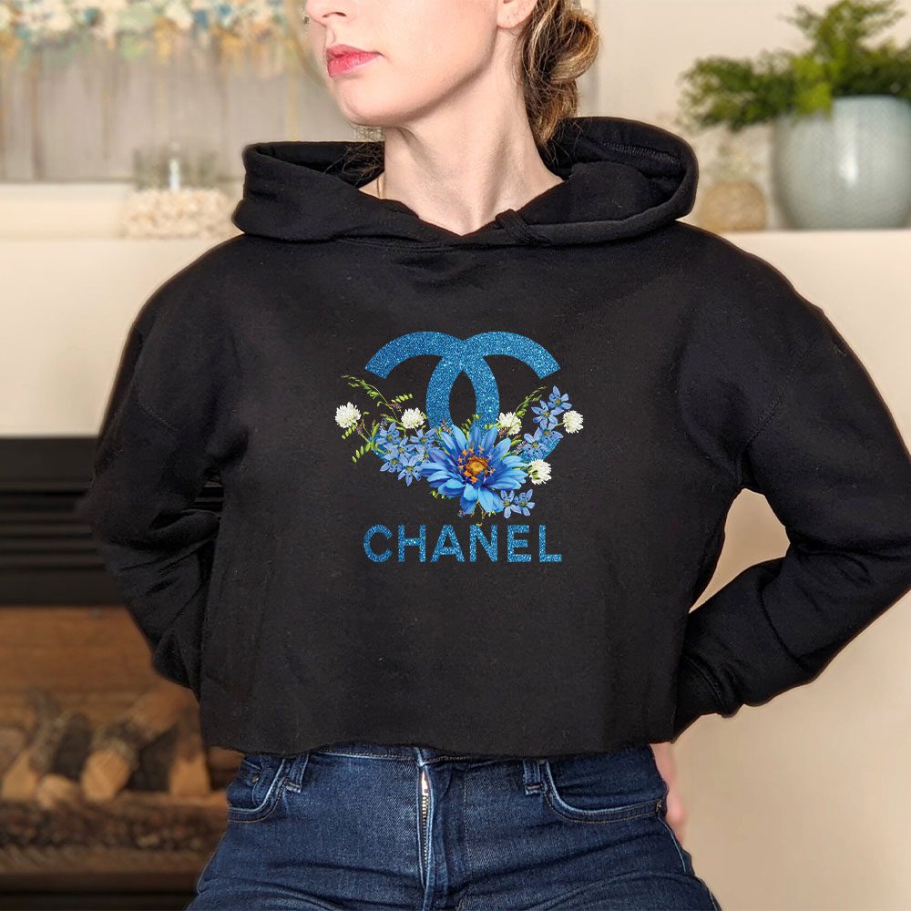 Chanel-Glitter-Flower-Logo-Crop-Pullover-Hoodie-For-Lady-CPH1154-3