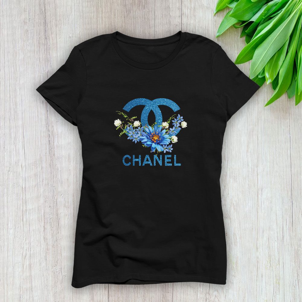 Chanel-Glitter-Flower-Logo-Lady-T-Shirt-Luxury-Tee-For-Women-LDS1155-1
