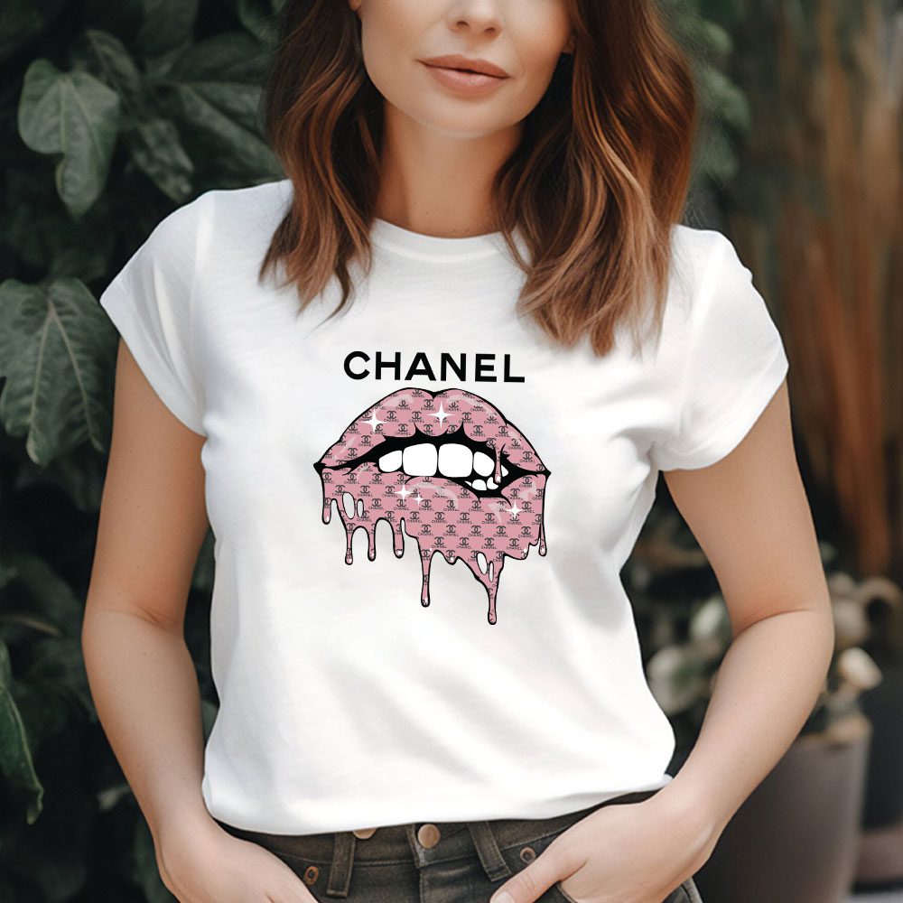 Chanel-Mouth-Logo-Lady-T-Shirt-Luxury-Tee-For-Women-LDS1154-1