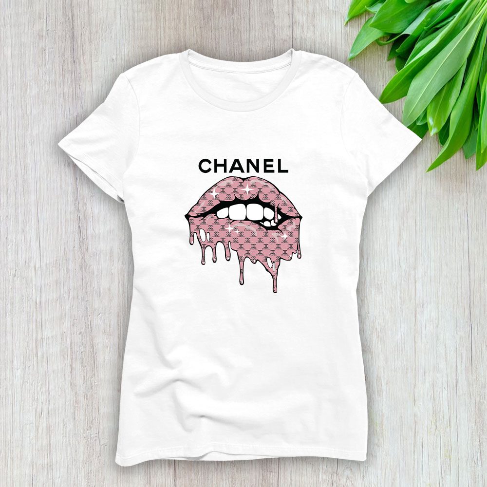 Chanel-Mouth-Logo-Lady-T-Shirt-Luxury-Tee-For-Women-LDS1154 Chanel Mouth Logo Lady T-Shirt Luxury Tee For Women LDS1154