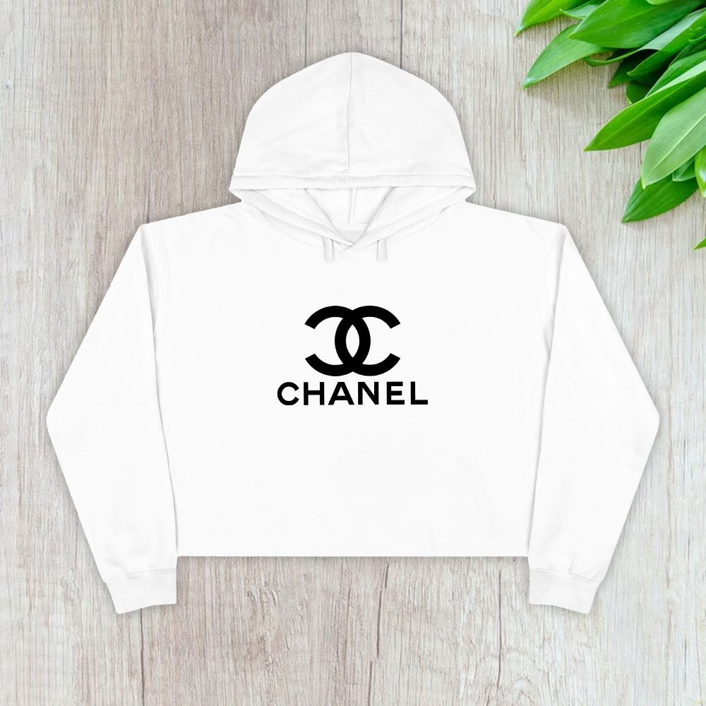 Chanel-Original-Logo-Crop-Pullover-Hoodie-For-Lady-CPH1140 Chanel Original Logo Crop Pullover Hoodie For Lady CPH1140
