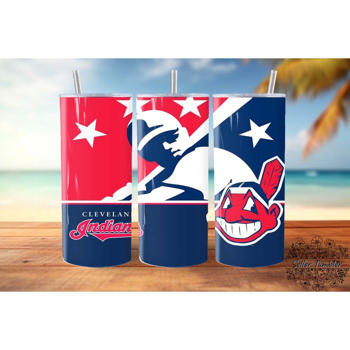 Cleveland-Indians-Skinny-Tumbler-20oz-SKT1471 Cleveland Indians Skinny Tumbler 20oz SKT1471