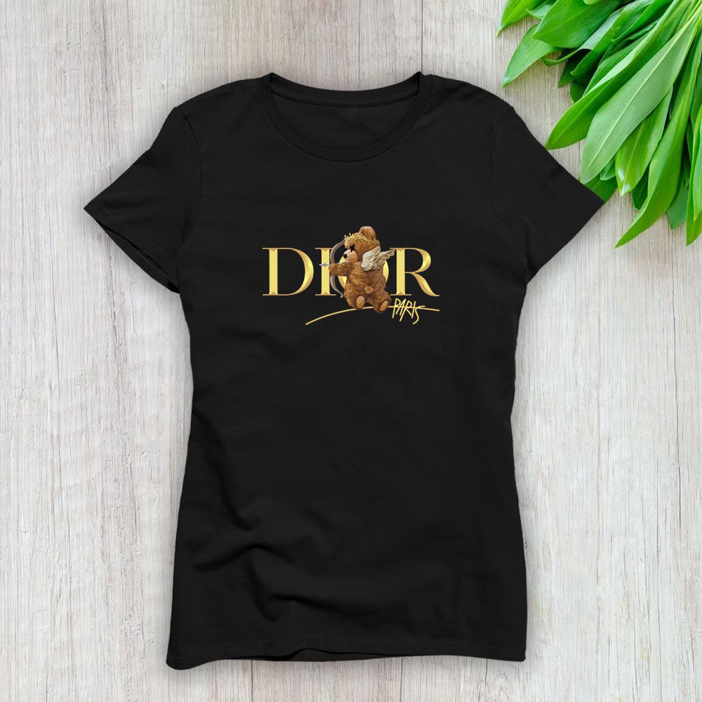 Dior-Gold-Logo-Luxury-Angel-Teddy-Bear-Lady-T-Shirt-Luxury-Tee-For-Women-LDS1200-1