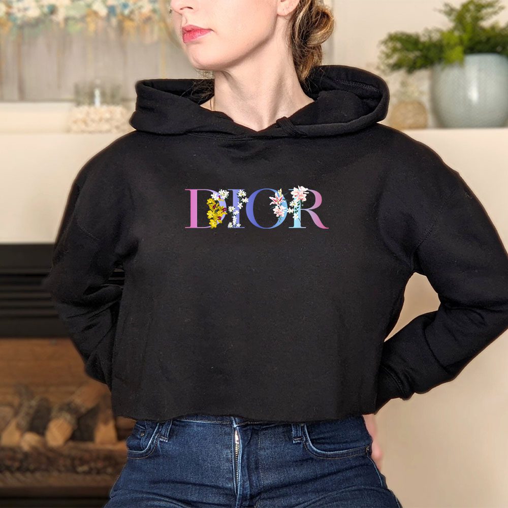 Dior-Logo-Luxury-Flower-Crop-Pullover-Hoodie-For-Lady-CPH1190-3