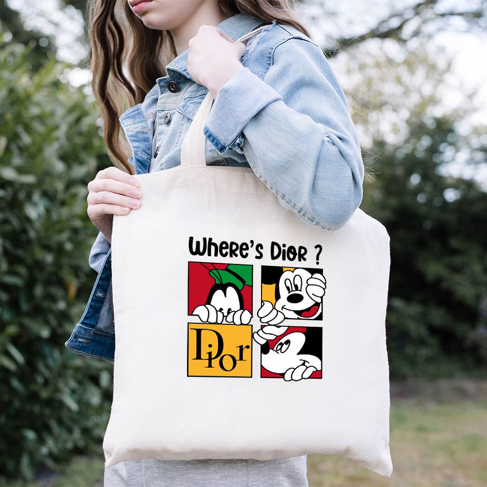 Dior-Logo-Luxury-Mickey-Pluto-Cotton-Canvas-Tote-Bag-TTB1199-1