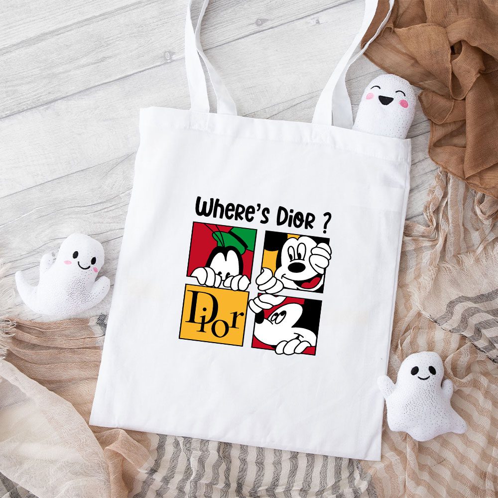 Dior-Logo-Luxury-Mickey-Pluto-Cotton-Canvas-Tote-Bag-TTB1199 Dior Logo Luxury Mickey Pluto Cotton Canvas Tote Bag TTB1199