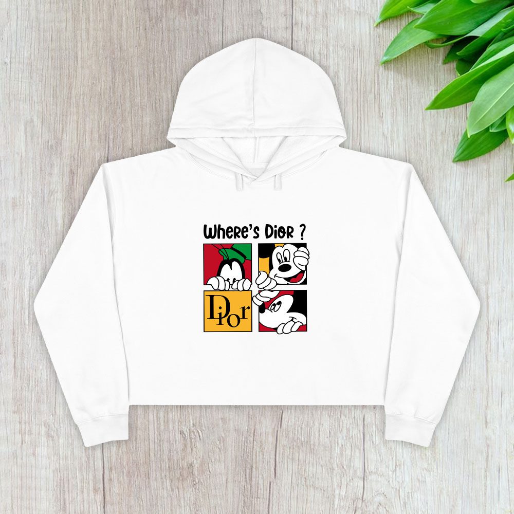 Dior-Logo-Luxury-Mickey-Pluto-Crop-Pullover-Hoodie-For-Lady-CPH1199 Dior Logo Luxury Mickey Pluto Crop Pullover Hoodie For Lady CPH1199