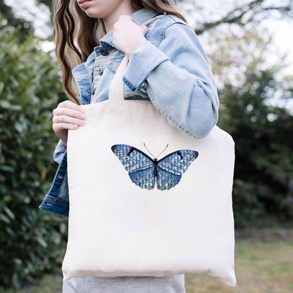 Dior-Logo-Luxury-Pattern-Butterfly-Cotton-Canvas-Tote-Bag-TTB1193-3