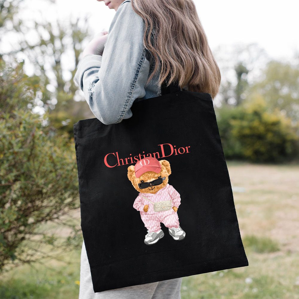 Dior-Logo-Luxury-Teddy-Bear-Cotton-Canvas-Tote-Bag-TTB1196-2