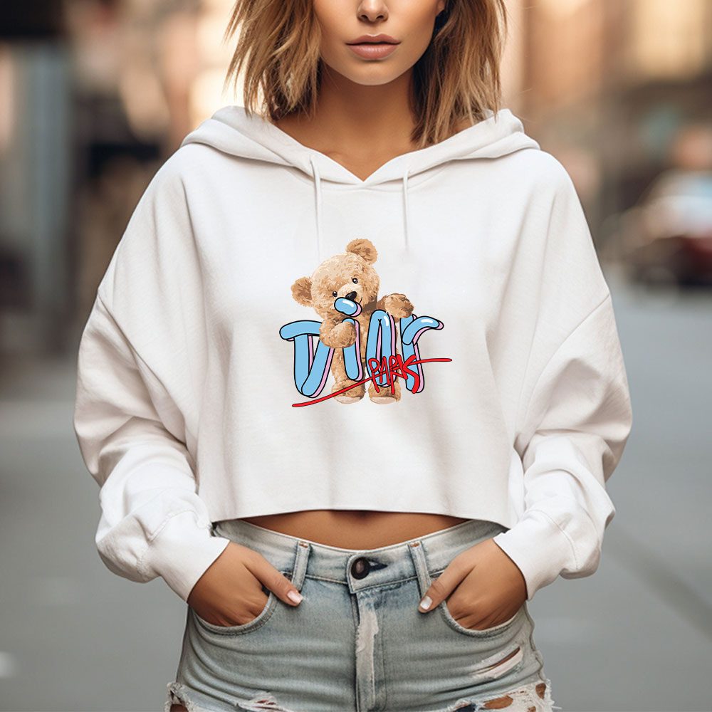 Dior-Logo-Luxury-Teddy-Bear-Crop-Pullover-Hoodie-For-Lady-CPH1194-2