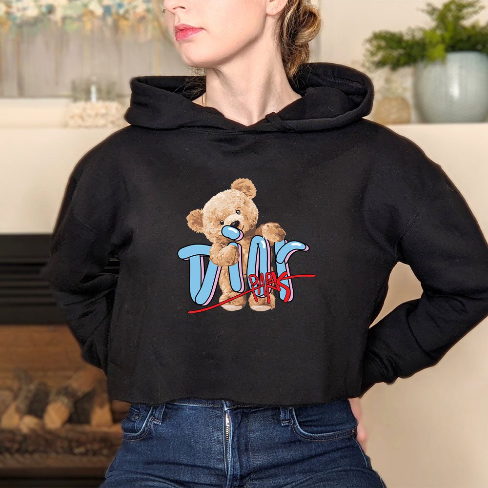 Dior-Logo-Luxury-Teddy-Bear-Crop-Pullover-Hoodie-For-Lady-CPH1194-3