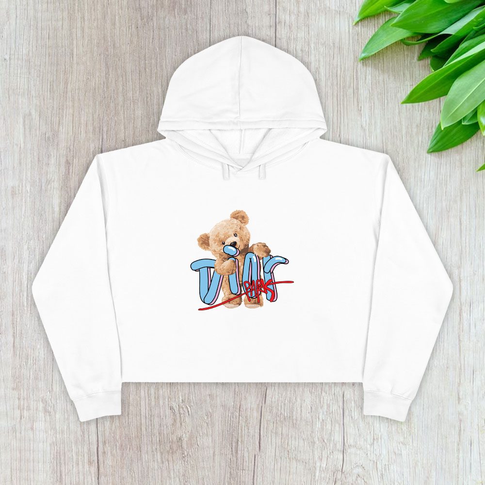 Dior-Logo-Luxury-Teddy-Bear-Crop-Pullover-Hoodie-For-Lady-CPH1194 Dior Logo Luxury Teddy Bear Crop Pullover Hoodie For Lady CPH1194