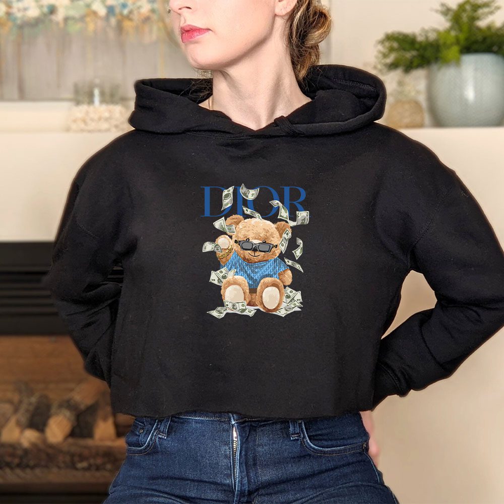 Dior-Logo-Luxury-Teddy-Bear-Crop-Pullover-Hoodie-For-Lady-CPH1195-3