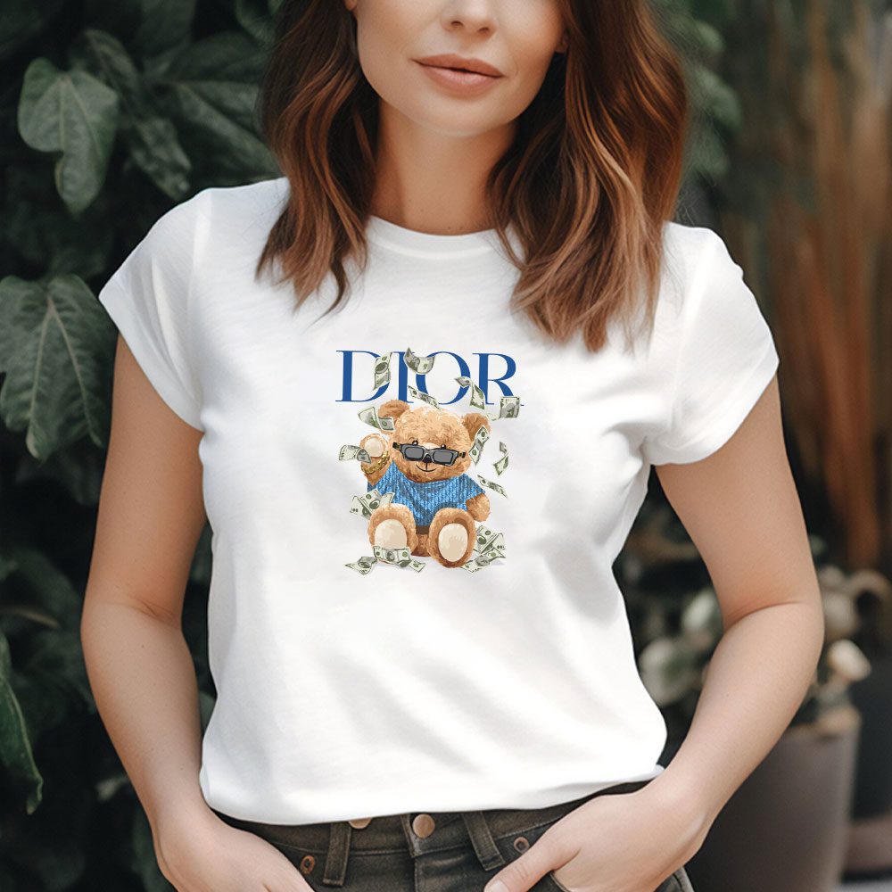 Dior-Logo-Luxury-Teddy-Bear-Lady-T-Shirt-Luxury-Tee-For-Women-LDS1197-2