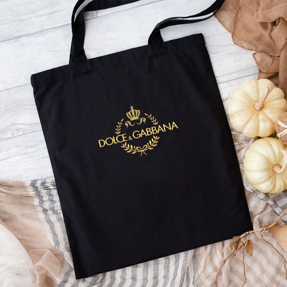 Dolce-Gabbana-Crown-Gold-Luxury-Cotton-Canvas-Tote-Bag-TTB1234-1