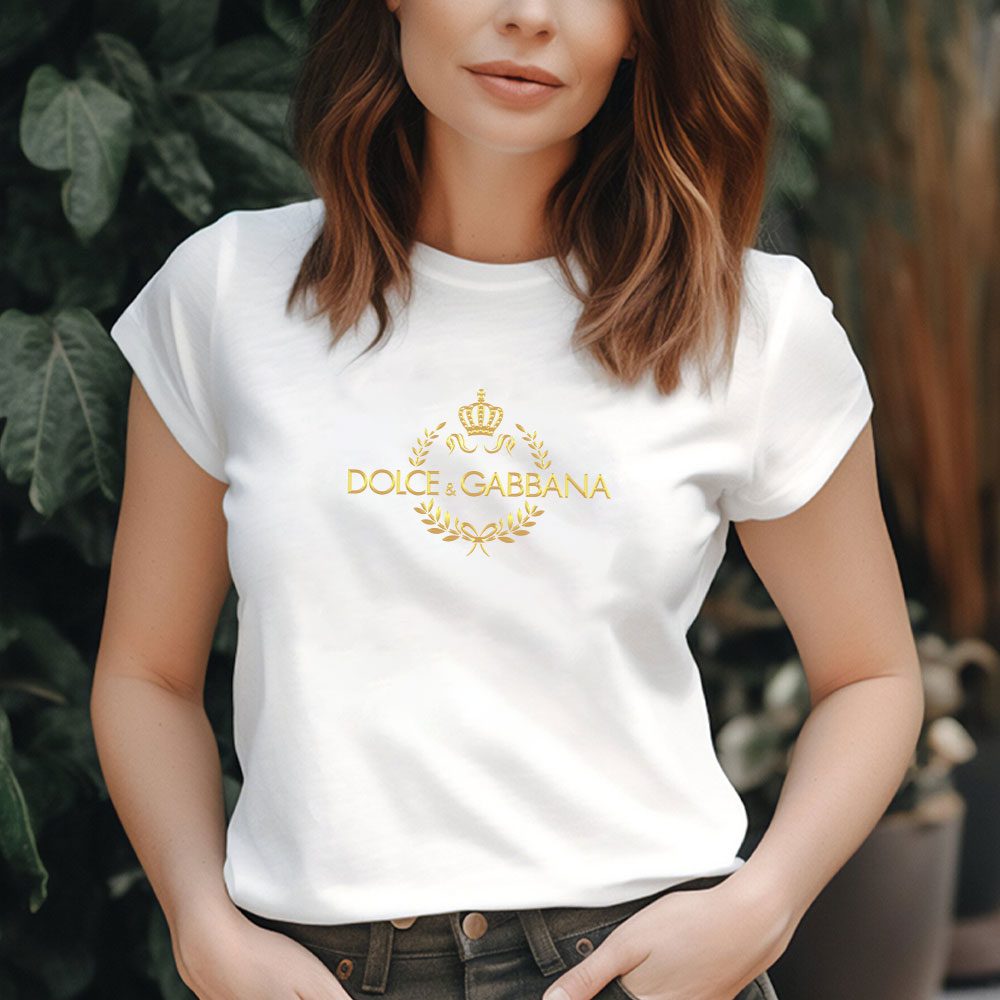 Dolce-Gabbana-Crown-Gold-Luxury-Lady-T-Shirt-Luxury-Tee-For-Women-LDS1236-2