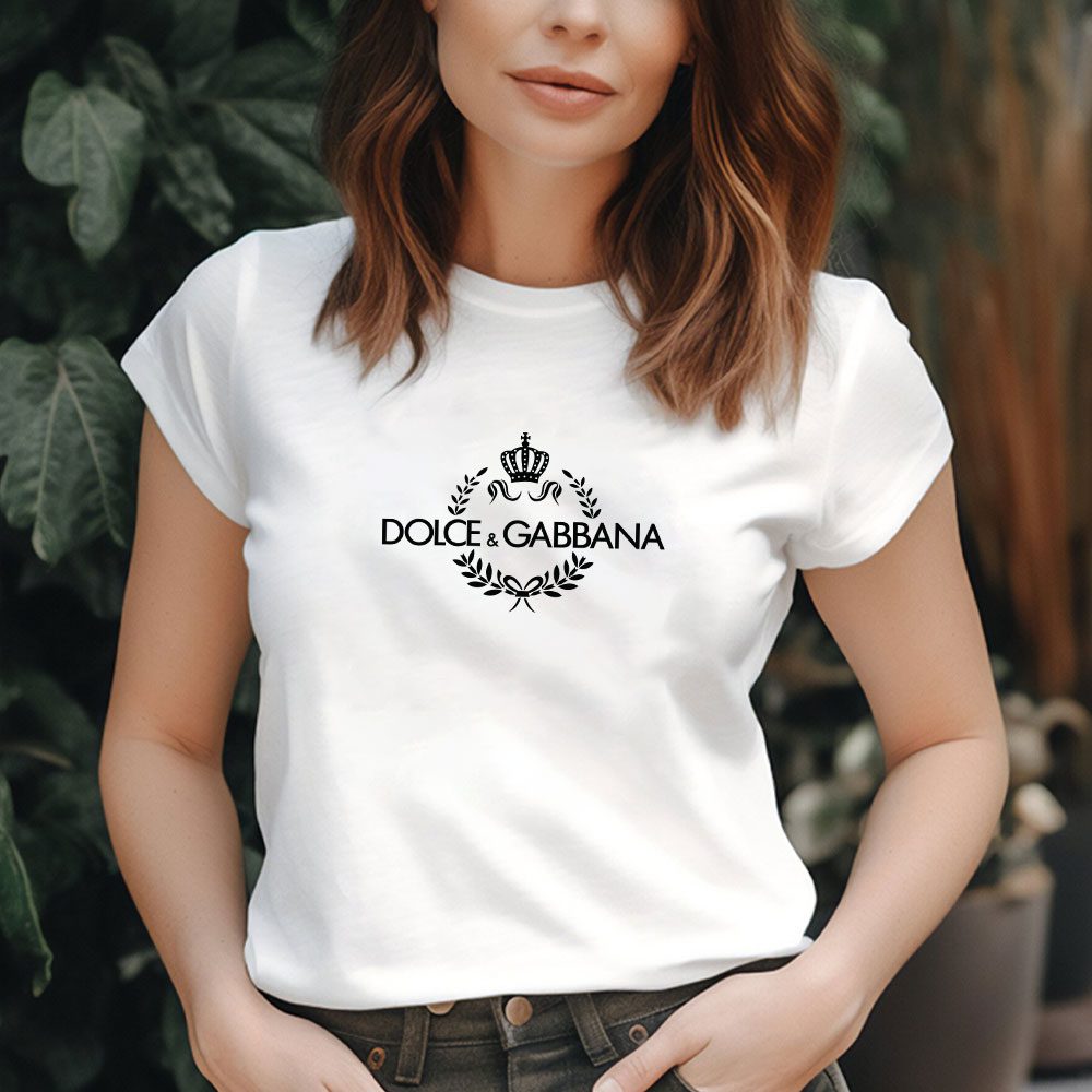 Dolce-Gabbana-King-Logo-Luxury-Lady-T-Shirt-Luxury-Tee-For-Women-LDS1205-1
