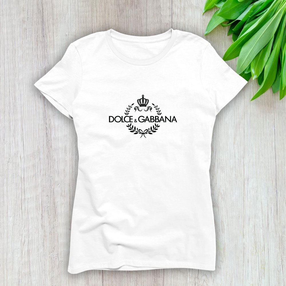 Dolce-Gabbana-King-Logo-Luxury-Lady-T-Shirt-Luxury-Tee-For-Women-LDS1205 Dolce & Gabbana King Logo Luxury Lady T-Shirt Luxury Tee For Women LDS1205