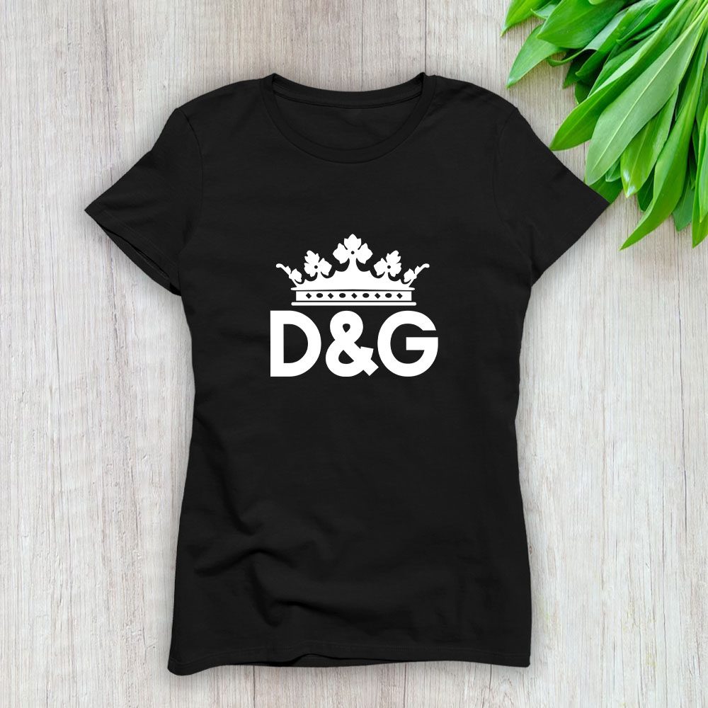 Dolce-Gabbana-King-Logo-Luxury-Lady-T-Shirt-Luxury-Tee-For-Women-LDS1206 Dolce & Gabbana King Logo Luxury Lady T-Shirt Luxury Tee For Women LDS1206