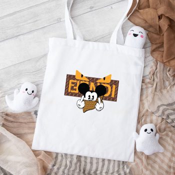 Fendi Diabolic Eyes Mickey Mouse Cotton Canvas Tote Bag TTB1267