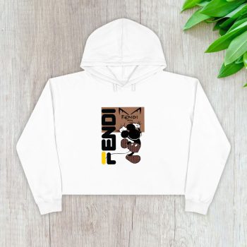 Fendi Diabolic Eyes Mickey Mouse Crop Pullover Hoodie For Lady CPH1262