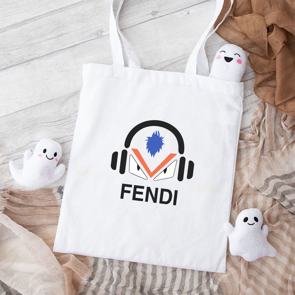Fendi-Dj-Monster-Cotton-Canvas-Tote-Bag-TTB1266 Fendi Dj Monster Cotton Canvas Tote Bag TTB1266