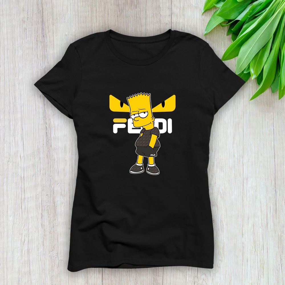 Fendi-Fila-Diabolic-Eyes-Simsom-Lady-T-Shirt-Luxury-Tee-For-Women-LDS1265 Fendi Fila Diabolic Eyes Simsom Lady T-Shirt Luxury Tee For Women LDS1265