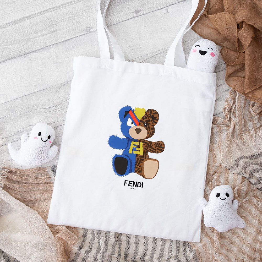 Fendi-Roma-Teddy-Bear-Cotton-Canvas-Tote-Bag-TTB1254 Fendi Roma Teddy Bear Cotton Canvas Tote Bag TTB1254