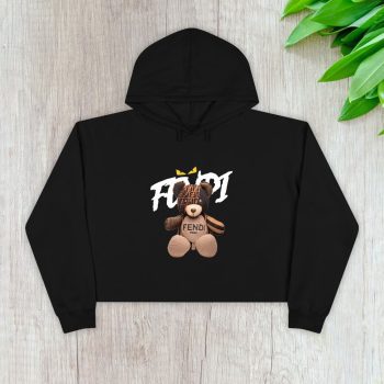 Fendi Roma Teddy Bear Crop Pullover Hoodie For Lady CPH1258