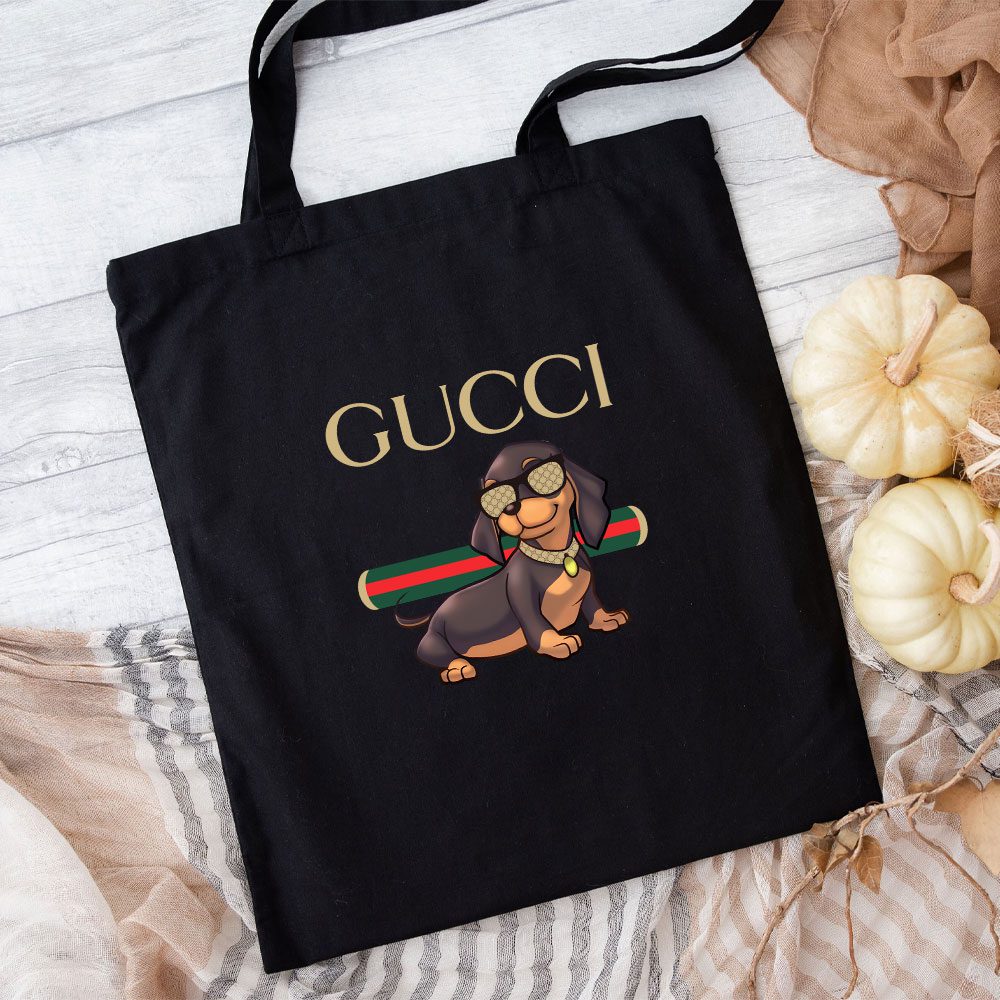 Gucci-Dachshund-Cotton-Canvas-Tote-Bag-TTB1443-1