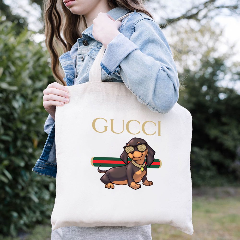 Gucci-Dachshund-Cotton-Canvas-Tote-Bag-TTB1443-3