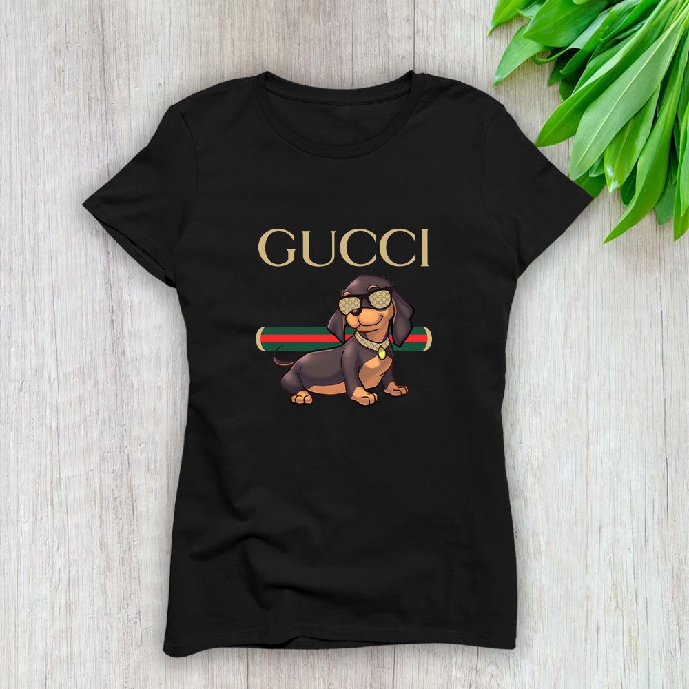 Gucci-Dachshund-Lady-T-Shirt-Luxury-Tee-For-Women-LDS1445-1