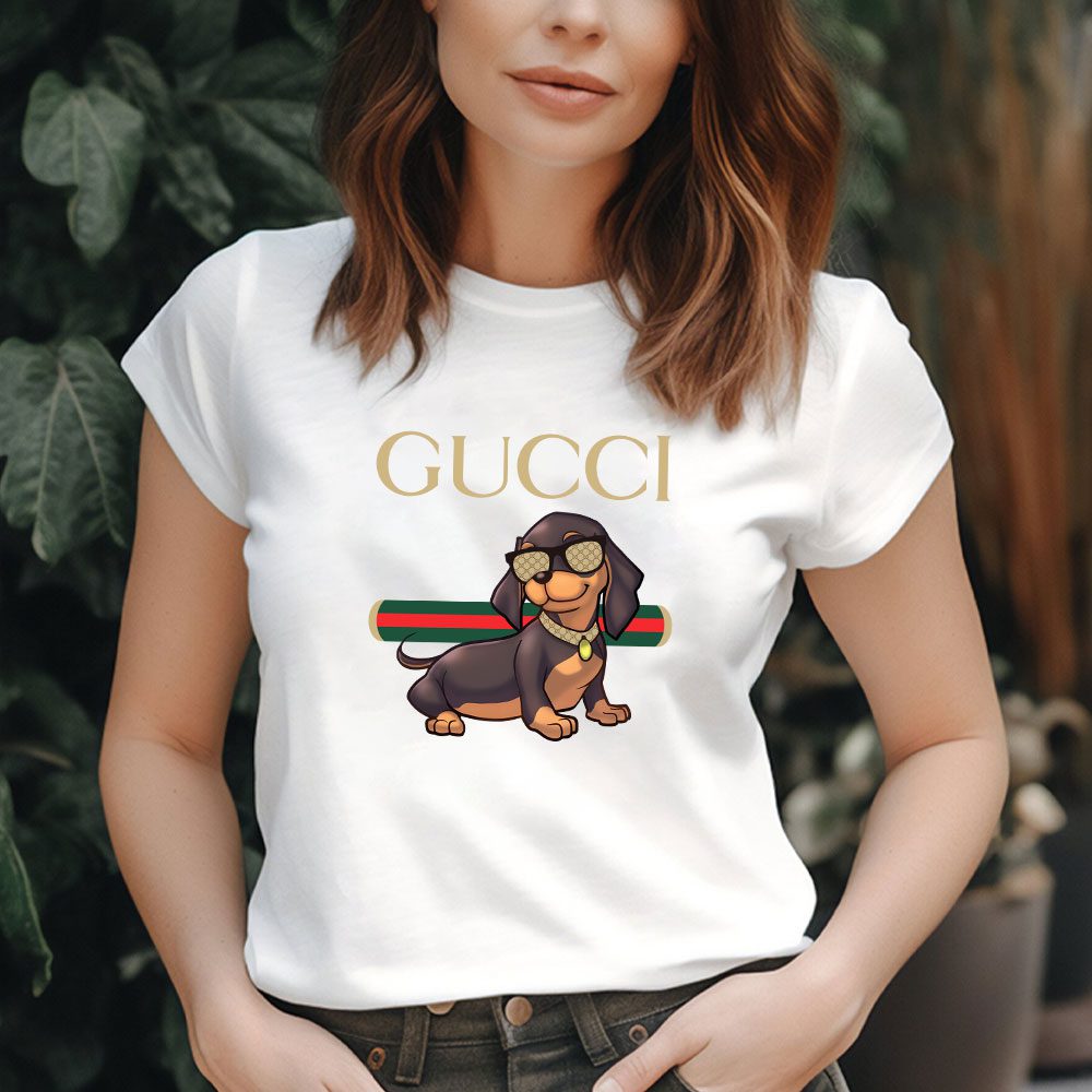 Gucci-Dachshund-Lady-T-Shirt-Luxury-Tee-For-Women-LDS1445-2