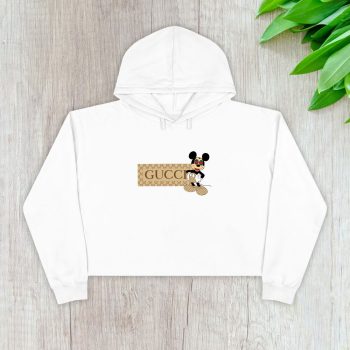 Gucci Mickey Mouse Crop Pullover Hoodie For Lady CPH1362