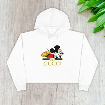 Gucci Mickey Mouse Crop Pullover Hoodie For Lady CPH1384