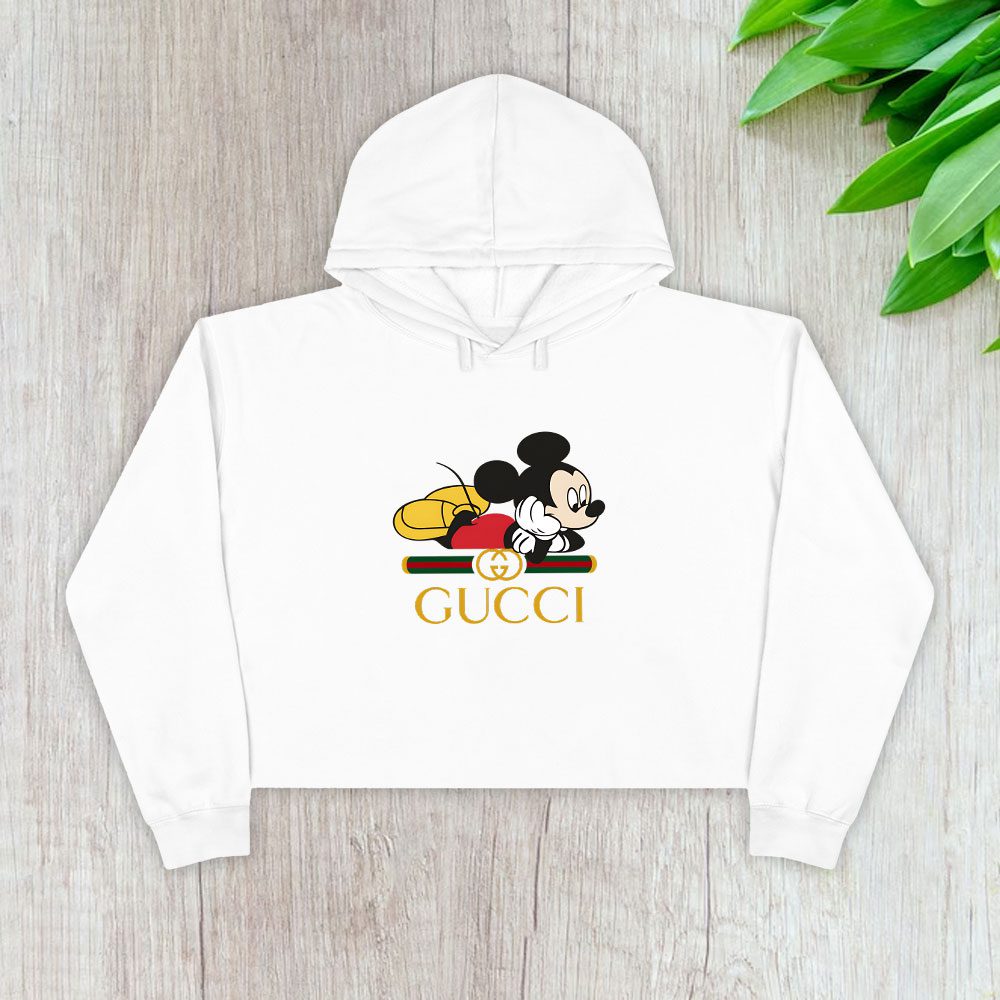 Gucci-Mickey-Mouse-Crop-Pullover-Hoodie-For-Lady-CPH1384 Gucci Mickey Mouse Crop Pullover Hoodie For Lady CPH1384