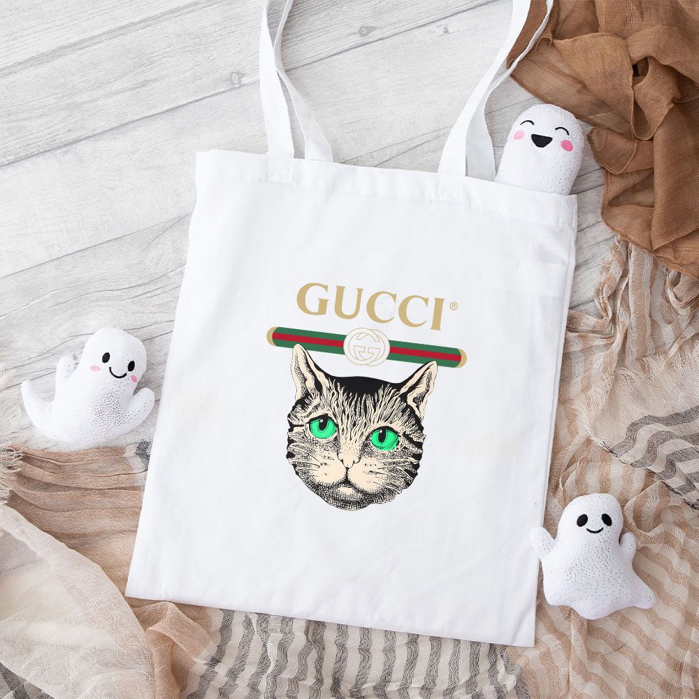 Gucci-Mystic-Cat-Embellished-Cotton-Canvas-Tote-Bag-TTB1438 Gucci Mystic Cat Embellished Cotton Canvas Tote Bag TTB1438