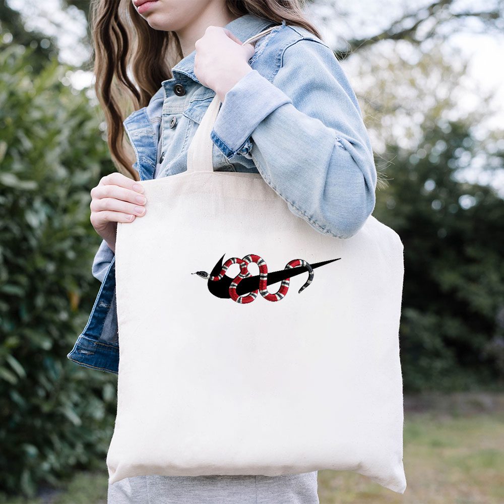 Gucci-Nike-Snake-Logo-Cotton-Canvas-Tote-Bag-TTB1308-1