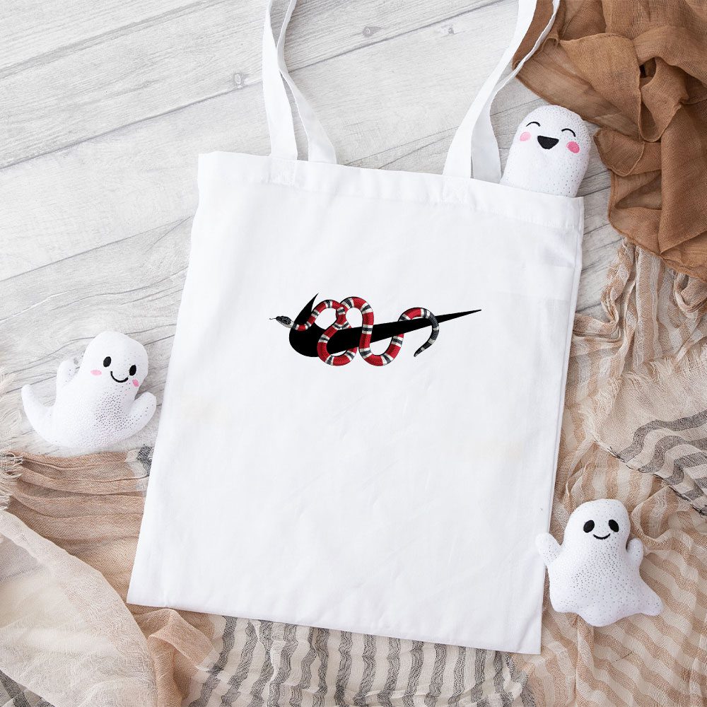 Gucci-Nike-Snake-Logo-Cotton-Canvas-Tote-Bag-TTB1308 Gucci Nike Snake Logo Cotton Canvas Tote Bag TTB1308