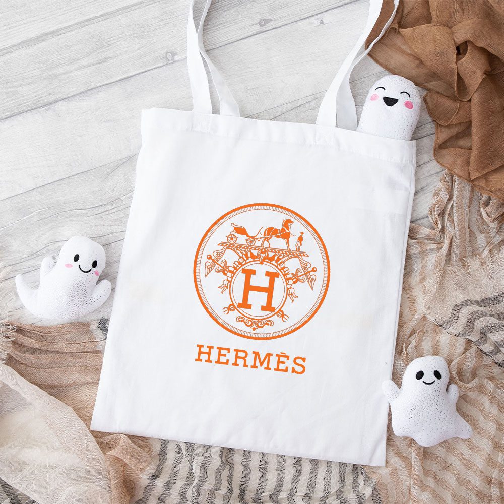Hermes-Horse-Original-Logo-Cotton-Canvas-Tote-Bag-TTB1498 Hermes Horse Original Logo Cotton Canvas Tote Bag TTB1498